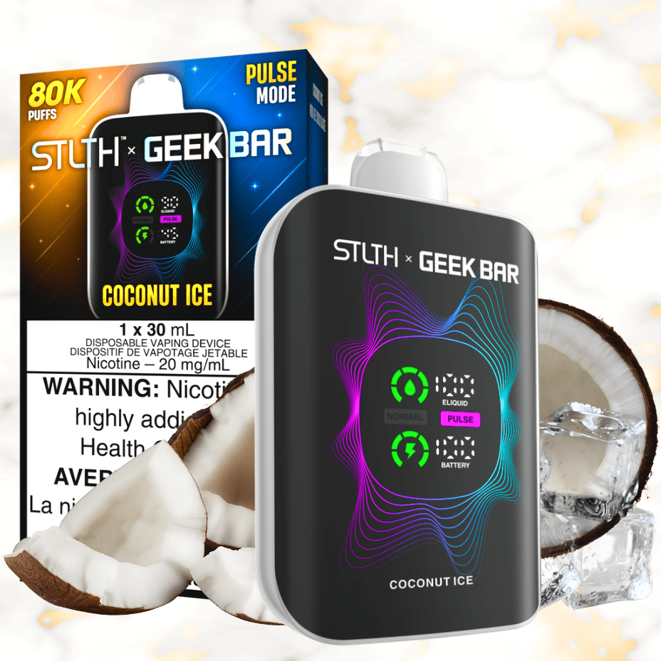 STLTH x Geek Bar 80K Disposable Vape-Coconut Ice 20mg / 80000 Puffs Yorkton Vape SuperStore in Saskatchewan Canada
