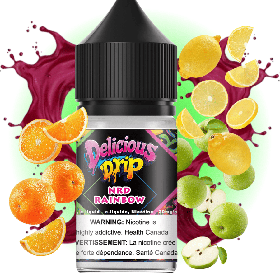 Delicious Drip Salt-NRD Rainbow 30ml / 20mg Vape Superstore Yorkton Saskatchewan