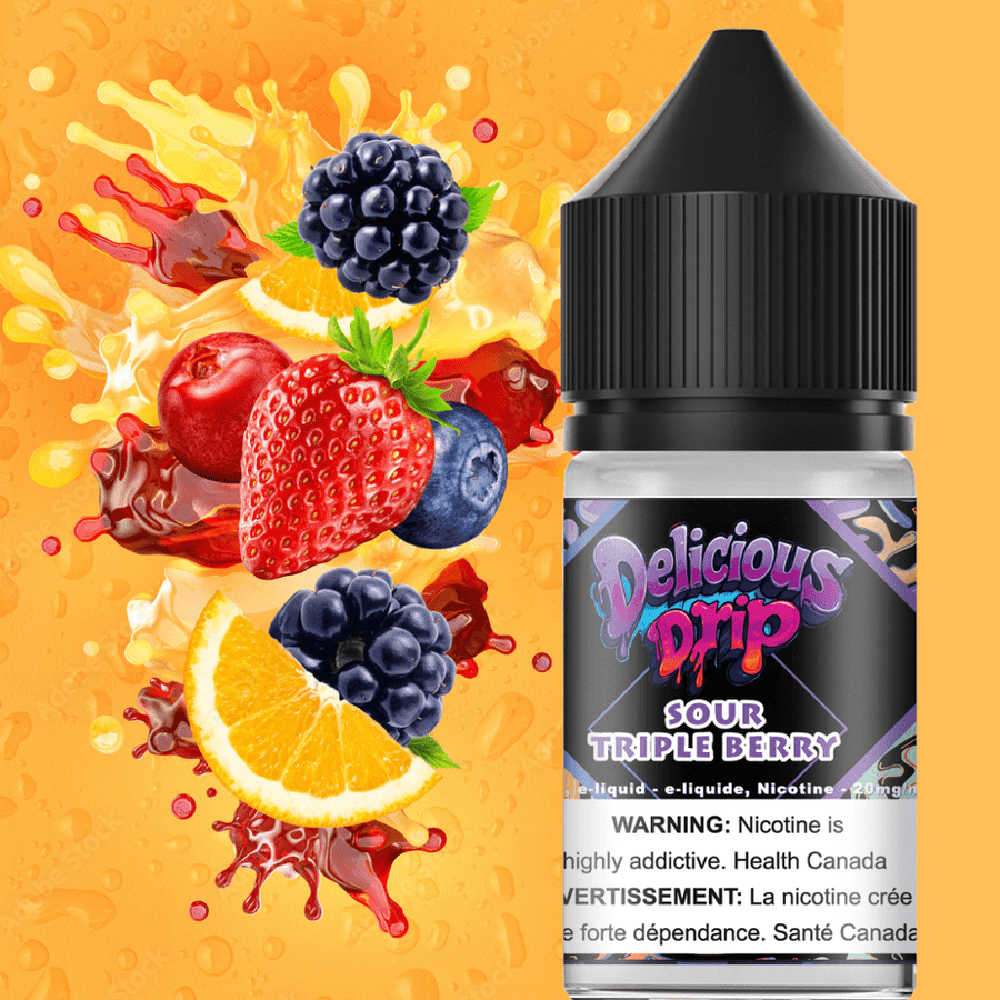 Delicious Drip Salt-Sour Triple Berry 30ml / 20mg Vape Superstore Yorkton Saskatchewan