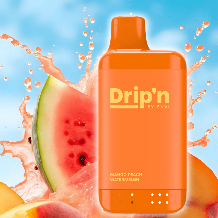Drip'n by Envi 16K Disposable Vape - Mango Peach Watermelon 8mL / 16000 Puffs / 20mg Vape Superstore Yorkton Saskatchewan