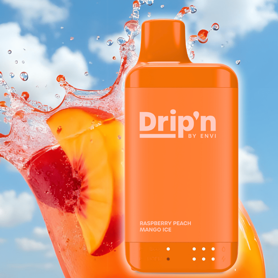 Drip'n by Envi 16K Disposable Vape - Raspberry Peach Mango Ice 8mL / 16000 Puffs / 20mg Vape Superstore Yorkton Saskatchewan