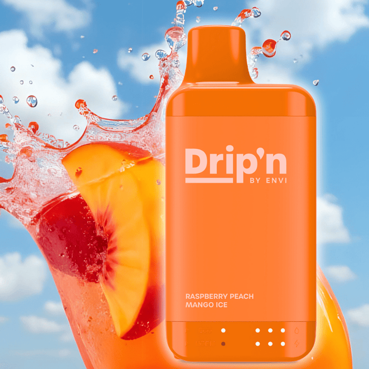 Drip'n by Envi 16K Disposable Vape - Raspberry Peach Mango Ice 8mL / 16000 Puffs / 20mg Vape Superstore Yorkton Saskatchewan