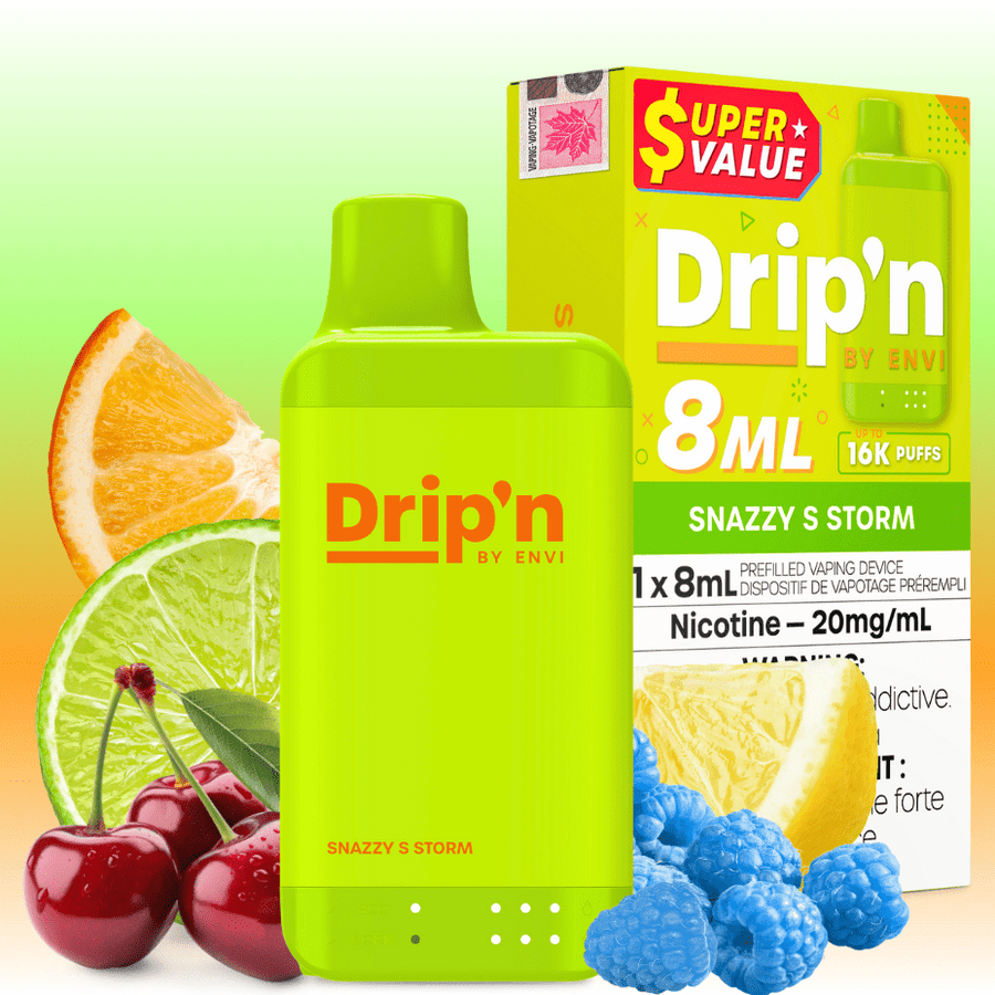 Drip'n by Envi 16K Disposable Vape - Snazzy S Storm 8mL / 16000 Puffs / 20mg Vape Superstore Yorkton Saskatchewan