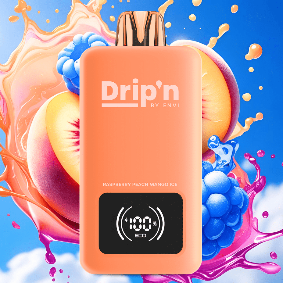 Drip'n by Envi 70K Disposable Vape - Peach Blue Razz Ice 26mL / 70000 Puffs / 20mg Vape Superstore Yorkton Saskatchewan