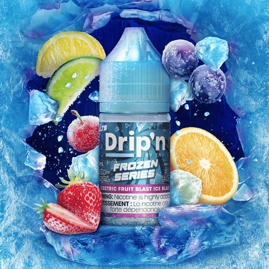 Drip'n by Envi Frozen Salt-Raspberry Peach Mango ICED Vape Superstore Yorkton Saskatchewan