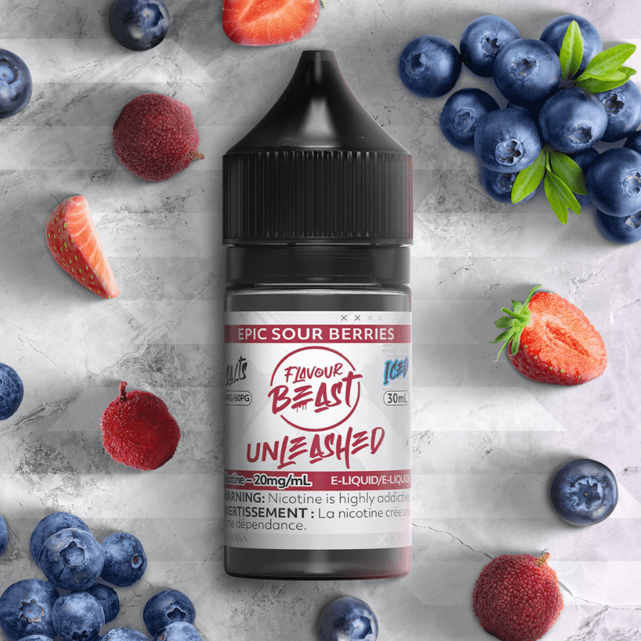 Epic Sour Berries Salts By Flavour Beast Unleashed E-liquid 30ml / 20mg Vape Superstore Yorkton Saskatchewan