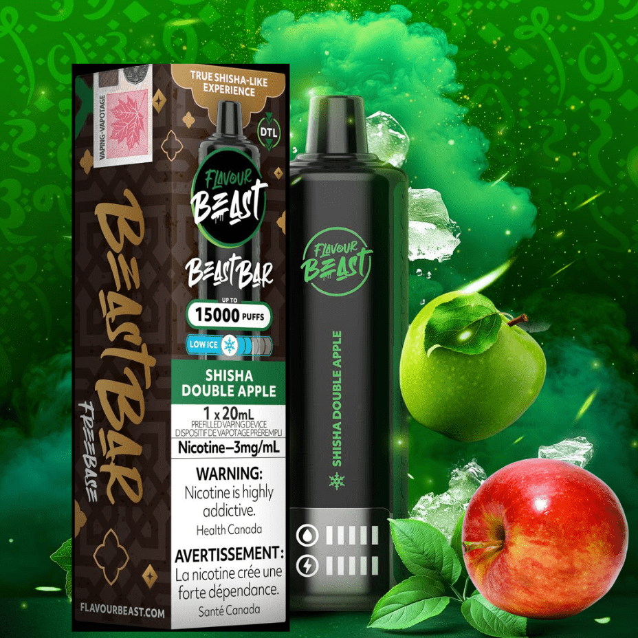 Flavour Beast Beast Bar 15k Disposable Vape-Shisha Double Apple 3mg / 15000 Puffs Vape Superstore Yorkton Saskatchewan