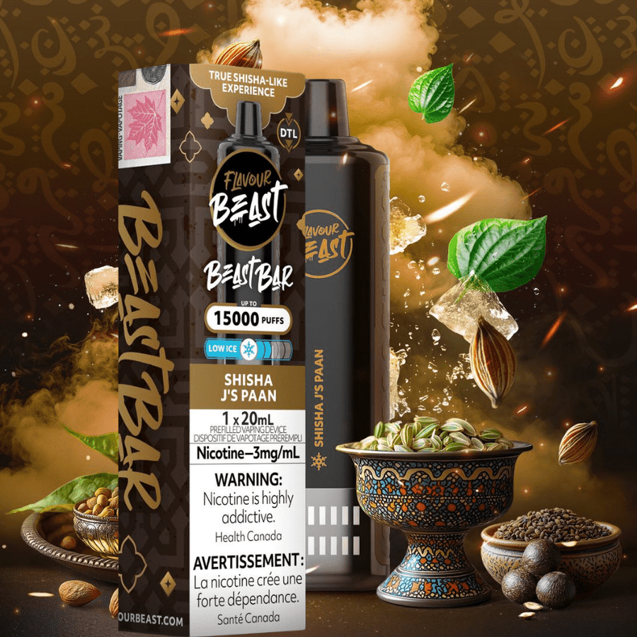 Flavour Beast Beast Bar 15k Disposable Vape-Shisha J's PAAN 3mg / 15000 Puffs Vape Superstore Yorkton Saskatchewan