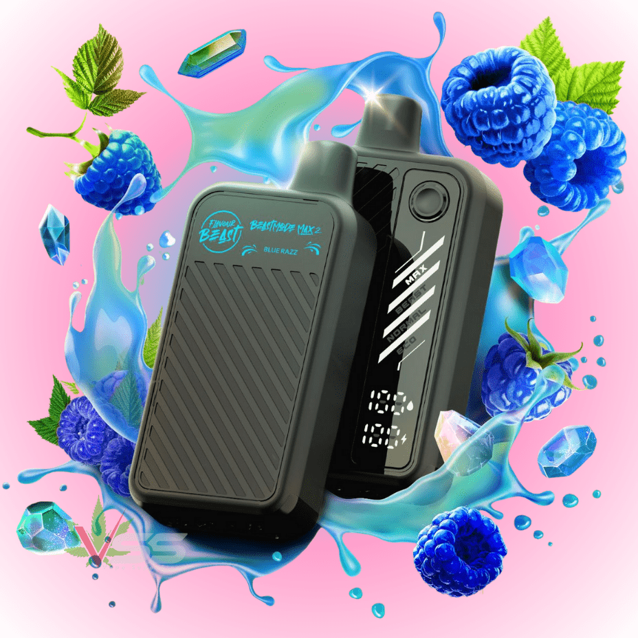 Flavour Beast Max 2 Disposable Vape-Gushin Blue Razz 20mg / 50000 Puffs Vape Superstore Yorkton Saskatchewan