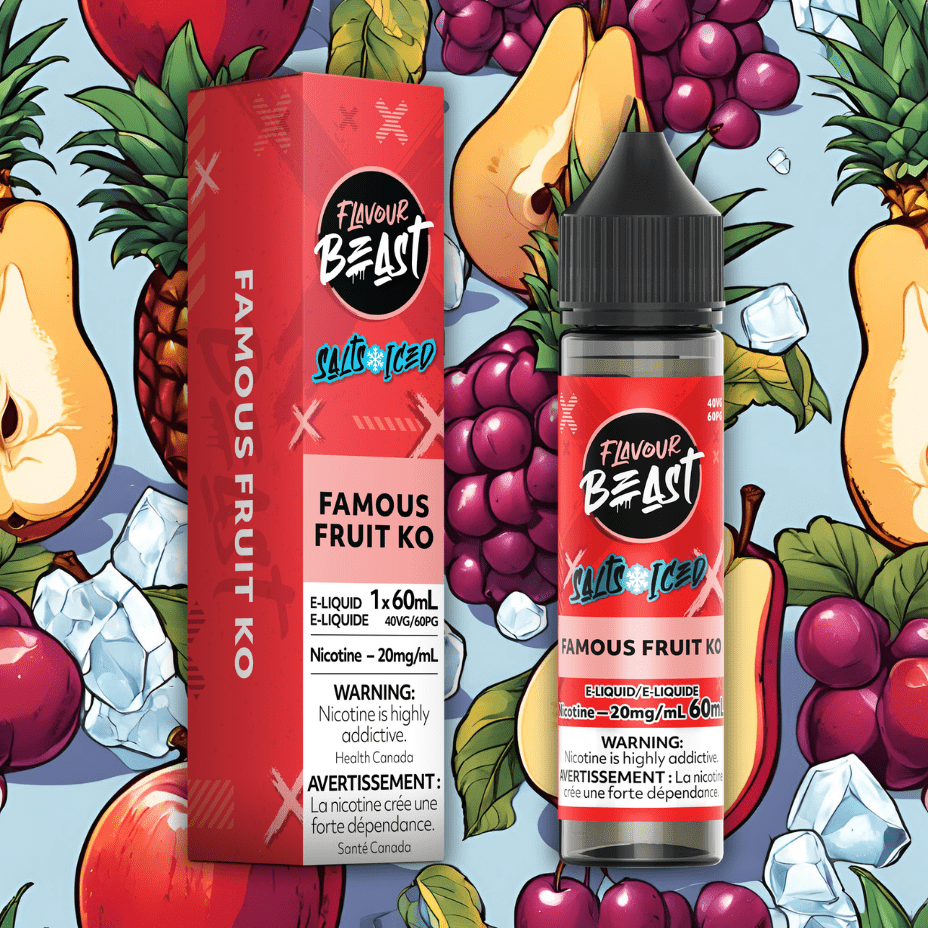 Flavour Beast Salt 60ml-Famous Fruit KO Iced 60mL / 20mg Vape Superstore Yorkton Saskatchewan