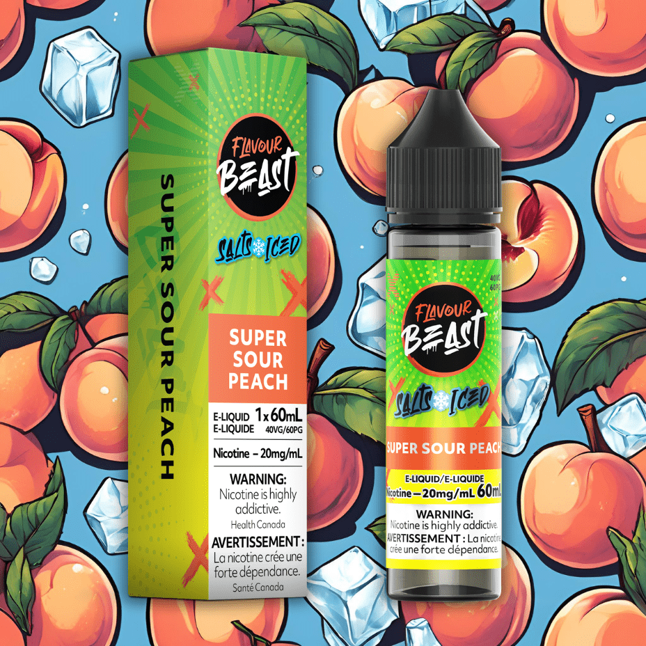 Flavour Beast Salt 60ml-Super Sour Peach 60mL / 20mg Vape Superstore Yorkton Saskatchewan