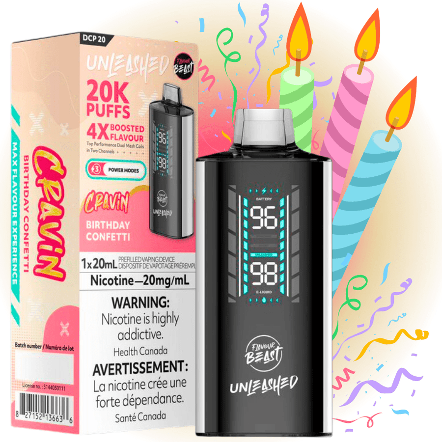 Flavour Beast Unleashed DCP 20K Disposable Vape - Birthday Confetti Vape Superstore Yorkton Saskatchewan
