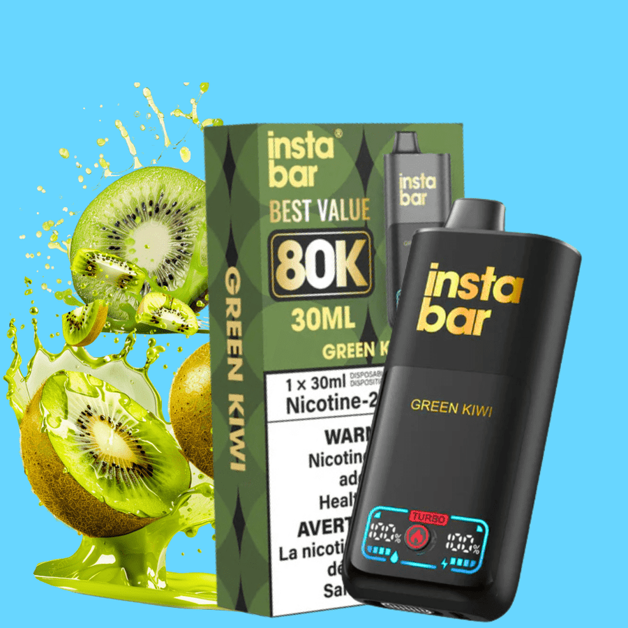Insta Bar 80K Disposable Vape-Green Kiwi Vape Superstore Yorkton Saskatchewan