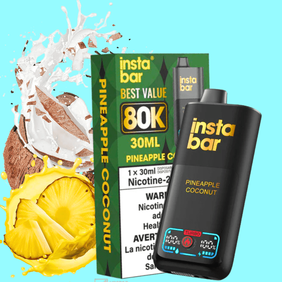 Insta Bar 80K Disposable Vape-Pineapple Coconut Vape Superstore Yorkton Saskatchewan