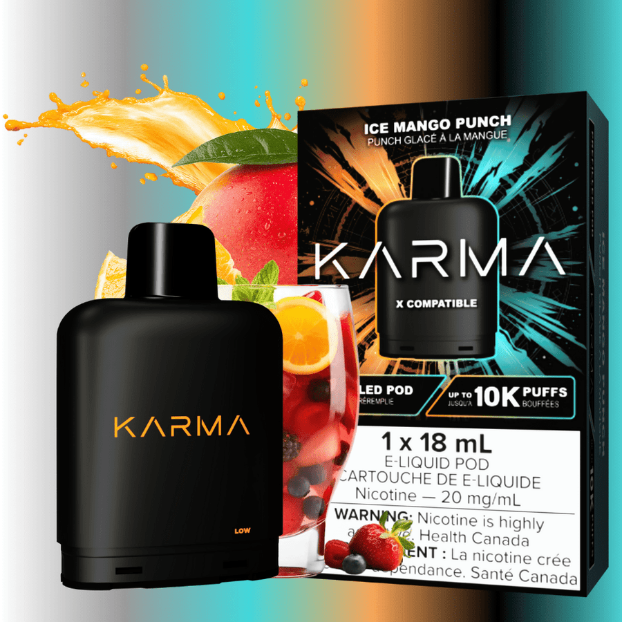 Karma 10K Pods-Mango Punch Ice Vape Superstore Yorkton Saskatchewan