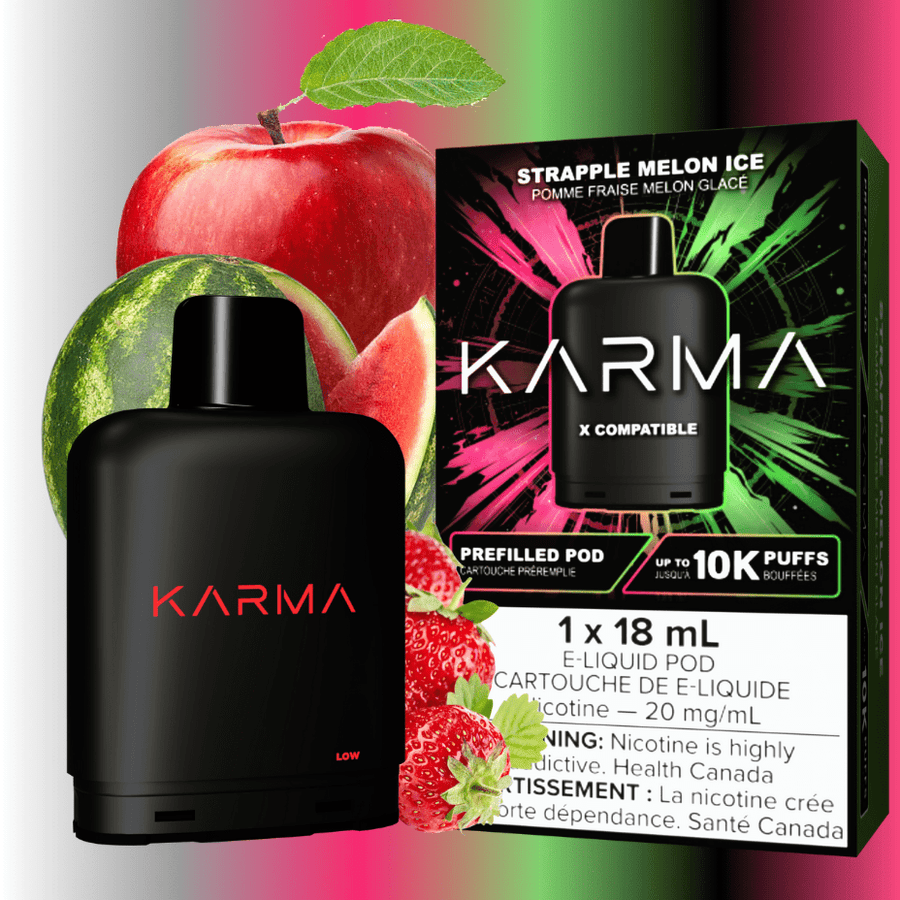 Karma 10K Pods-Strapple Melon Ice Vape Superstore Yorkton Saskatchewan