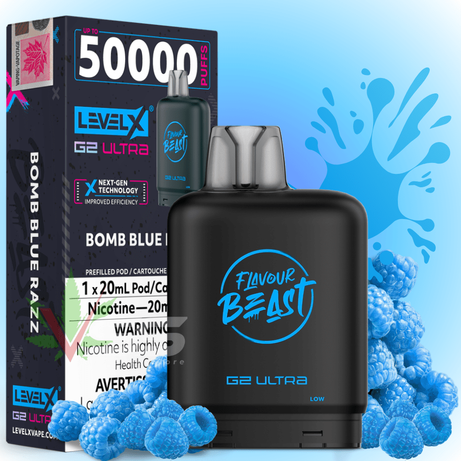Level X G2 Ultra Flavour Beast Pod 50k-Bomb Blue Razz Vape Superstore Yorkton Saskatchewan