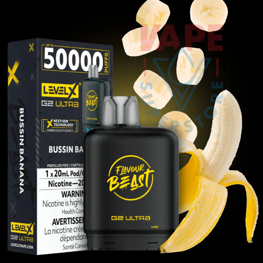 Level X G2 Ultra Flavour Beast Pod 50k-Bussin Banana Vape Superstore Yorkton Saskatchewan