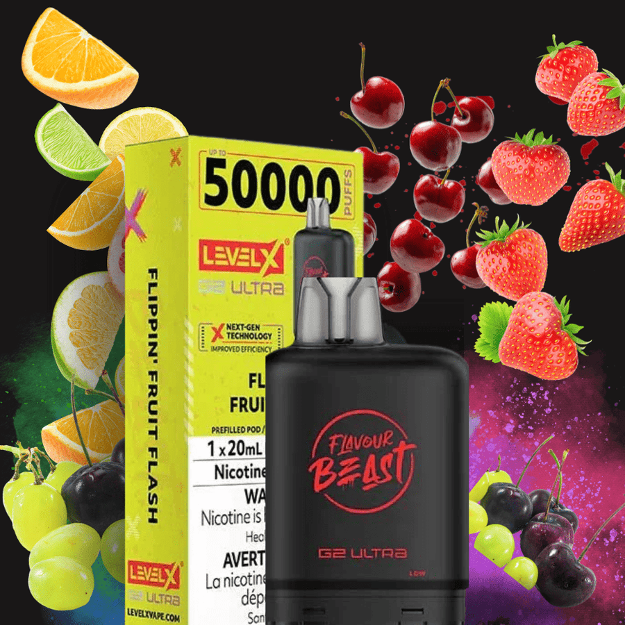 Level X G2 Ultra Flavour Beast Pod 50k-Flippin Fruit Flash Vape Superstore Yorkton Saskatchewan