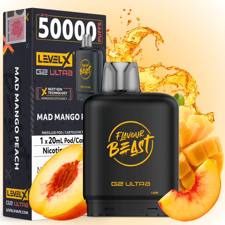 Level X G2 Ultra Flavour Beast Pod 50k-Mad Mango Peach Vape Superstore Yorkton Saskatchewan
