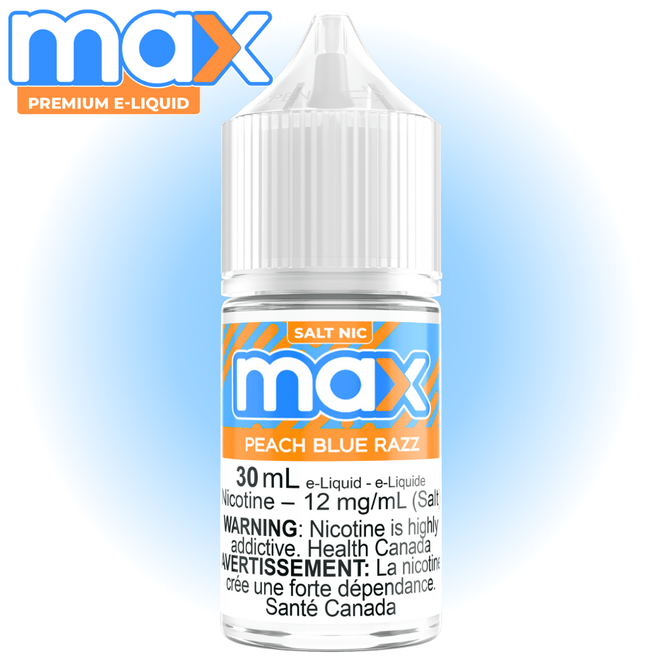 Max E-Liquid - Peach Blue Razz Salt 30ml / 12mg Vape Superstore Yorkton Saskatchewan