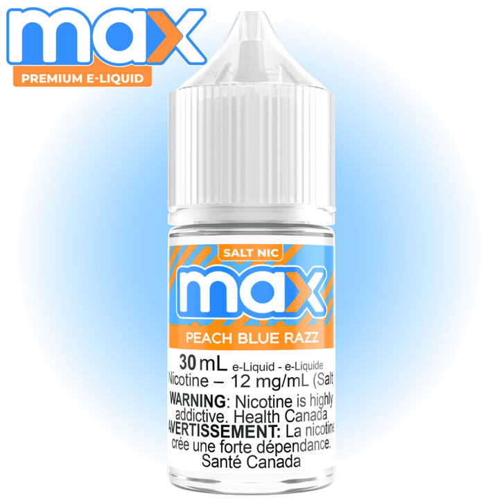 Max E-Liquid - Peach Blue Razz Salt 30ml / 12mg Vape Superstore Yorkton Saskatchewan