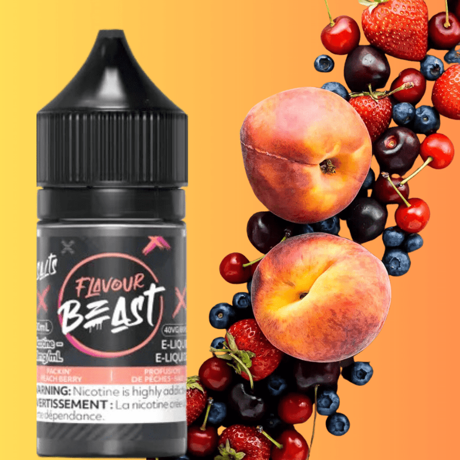 Packin' Peach Berry Salts by Flavour Beast E-Liquid 30ml / 20mg Vape Superstore Yorkton Saskatchewan