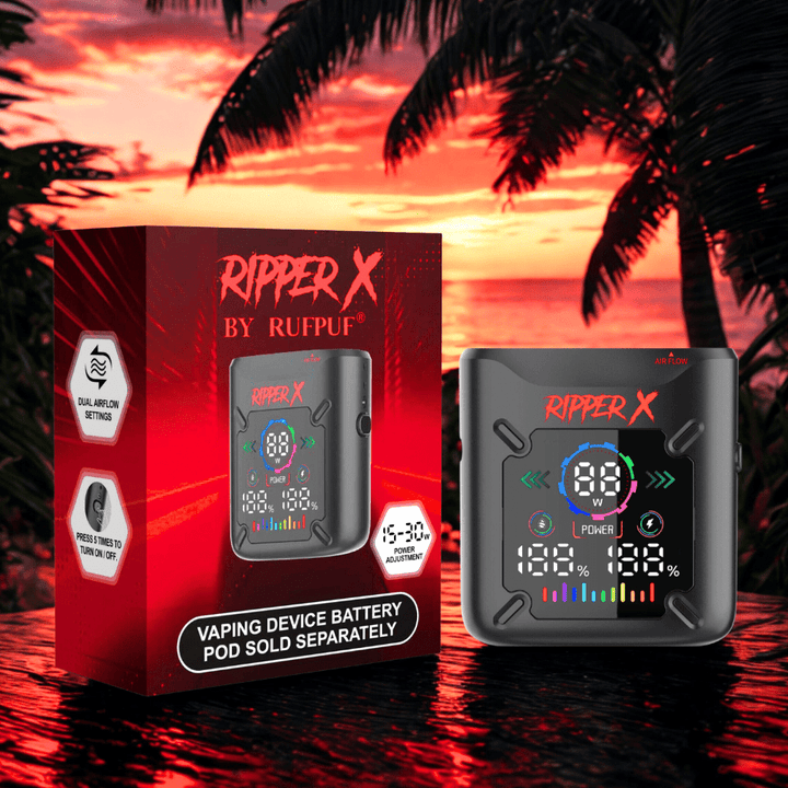 Ripper X Ultra Battery-1000mAh Metallic Black Vape Superstore Yorkton Saskatchewan