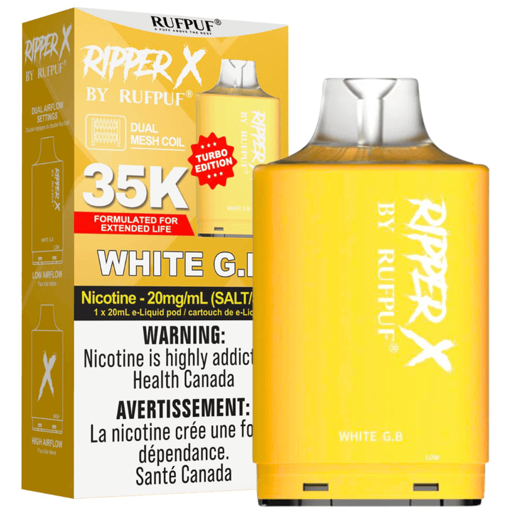 RufPuf Ripper X 50K - White G.B. Vape Superstore Yorkton Saskatchewan