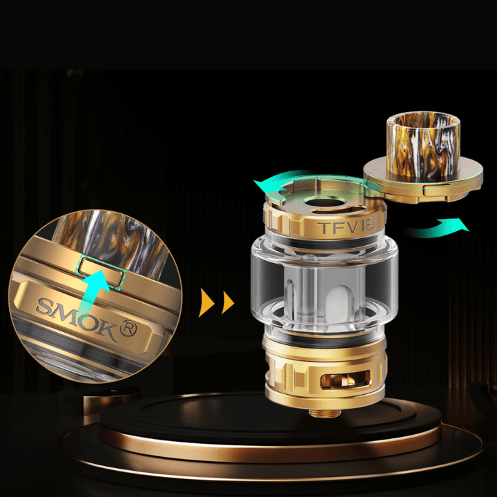 SMOK TFV18 Mesh Sub-Ohm Tank - 7.5mL Gold Vape Superstore Yorkton Saskatchewan