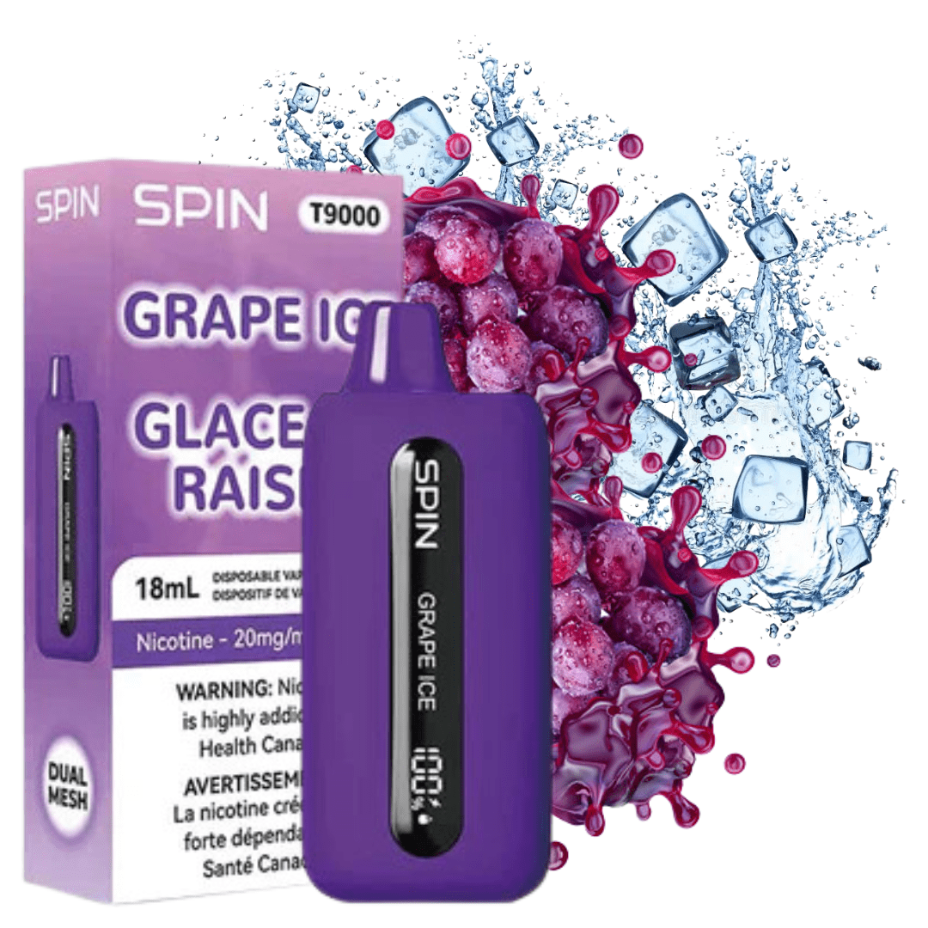 Spin Vape Disposables 20mg / 9000 Puffs Spin T9000 Disposable Vape-Grape Ice Spin T9000 Disposable Vape-Grape Ice-Yorkton Vape SuperStore, SK