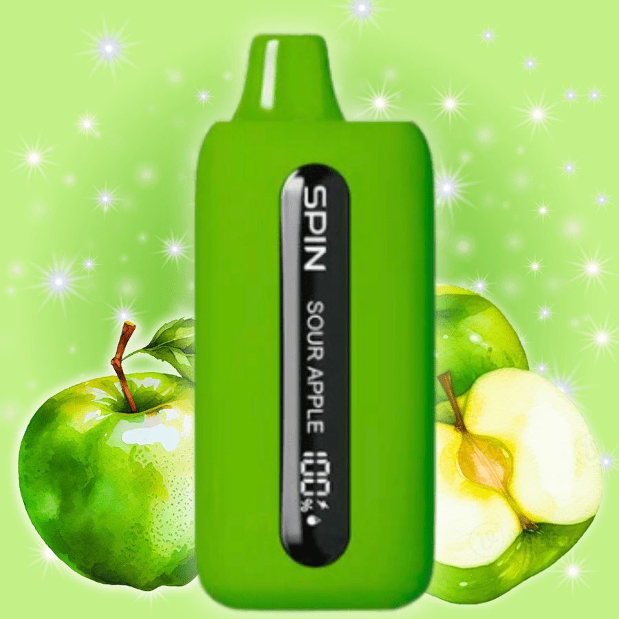 Spin Vape Disposables 20mg / 9000 Puffs Spin T9000 Disposable Vape-Sour Apple Spin T9000 Disposable Vape-Sour Apple-Yorkton Vape SuperStore, SK