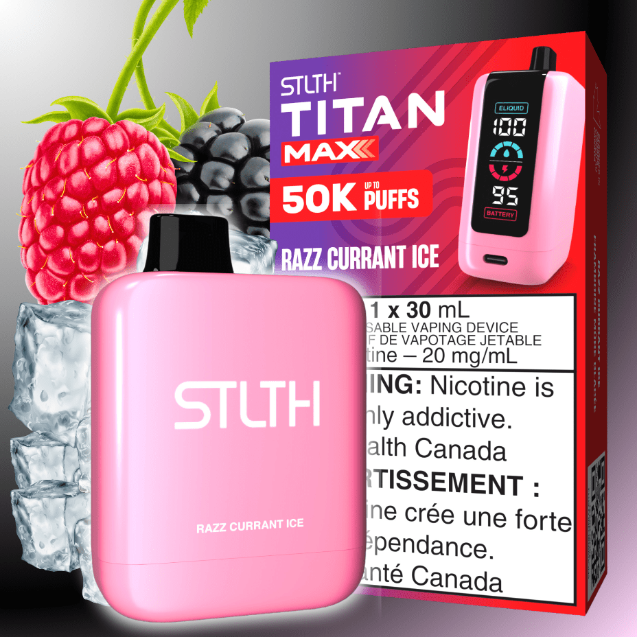 STLTH Titan Max 50k Disposable Vape-Razz Currant Ice 50000 Puffs Vape Superstore Yorkton Saskatchewan