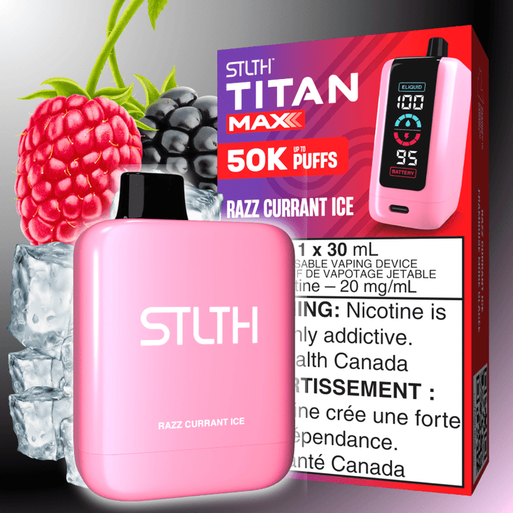 STLTH Titan Max 50k Disposable Vape-Razz Currant Ice 50000 Puffs Vape Superstore Yorkton Saskatchewan