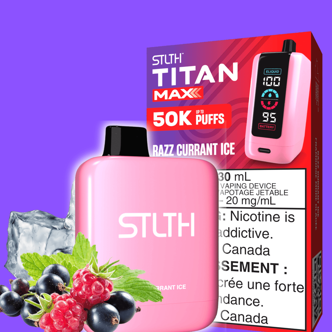 STLTH Titan Max 50k Disposable Vape-Razz Currant Ice 50000 Puffs Vape Superstore Yorkton Saskatchewan