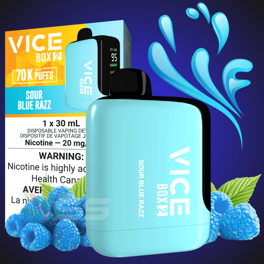 Vice Box 2 Disposable Vape-Sour Blue Razz 20mg / 70000 Vape Superstore Yorkton Saskatchewan