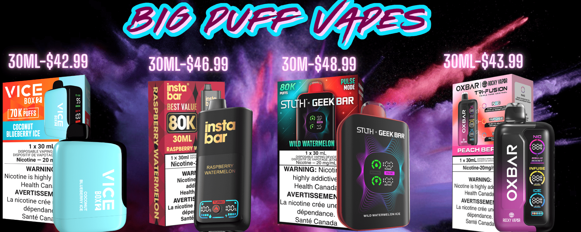 Big Puff Disposable Vape Banner Yorkton Vape SuperStore Saskatchewan Canada