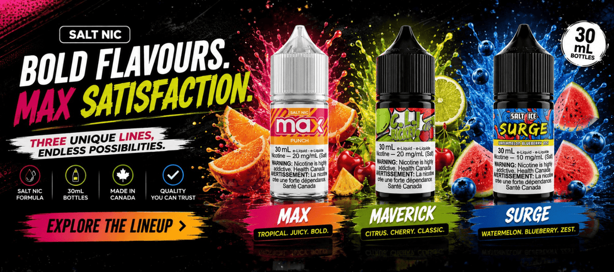Dvine Salt Banner at Yorkton Vape SuperStore in Saskatchewan Canada