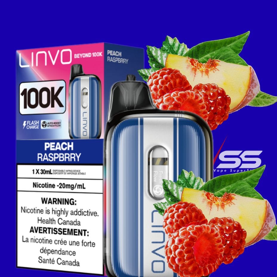 Linvo Beyond 100K Disposable Vape - Peach Raspberry Yorkton Vape SuperStore Saskatchewan Canada