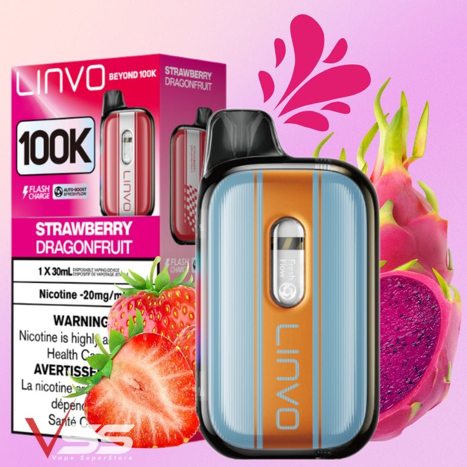 Linvo Beyond 100K Disposable Vape - Strawberry Dragonfruit Yorkton Vape SuperStore Saskatchewan Canada