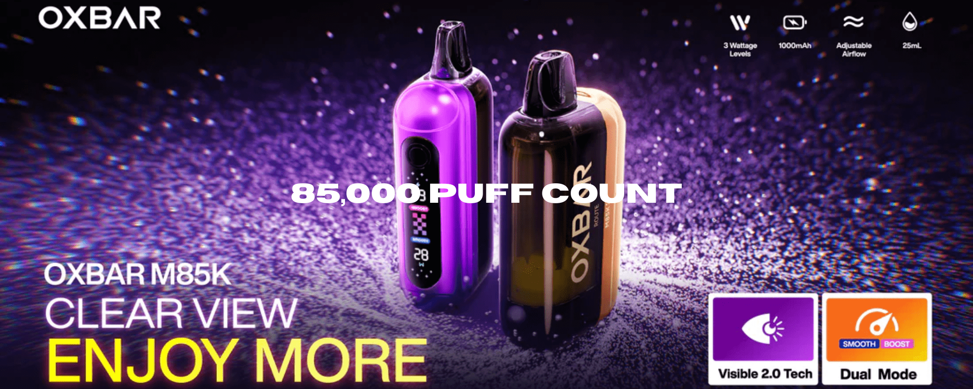 Oxbar M85K Disposable Vape Desktop Web Banner at Yorkton Vape SuperStore in Saskatchewan Canada