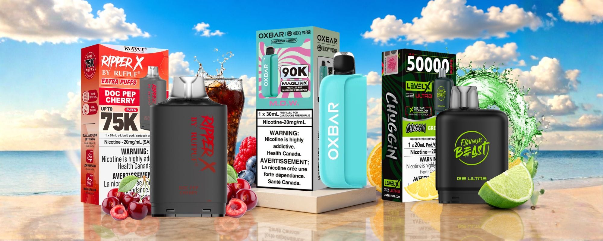 Oxbar Maglink 90K, Level X G2 Ultra 50K, Ripper X 75K Closed Pods Vape SuperStore Yorkton Saskatchewan