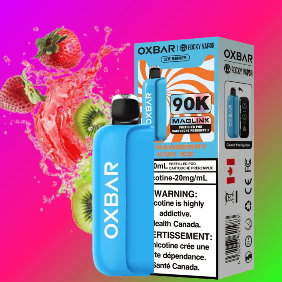Oxbar Maglink 90K Pre-Filled Pod Strawberry Kiwi Ice Vape SuperStore Yorkton Saskatchewan