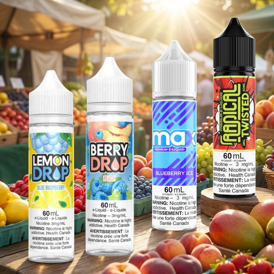 Radical, Max, Lemon Drop and Berry Drop Freebase E-Liquid Vape SuperStore Yorkton Saskatchewan