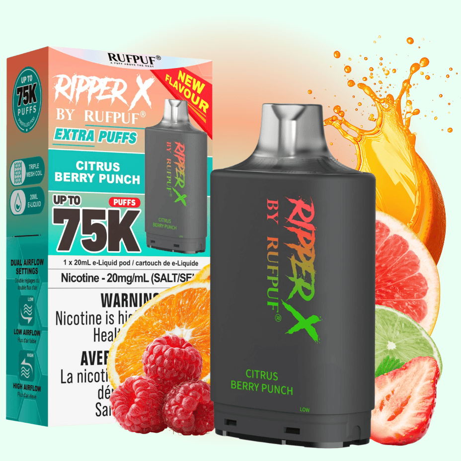 Ripper X 75K Turbo Pod - Citrus Berry Punch 30ml / 20mg Vape SuperStore Yorkton Saskatchewan