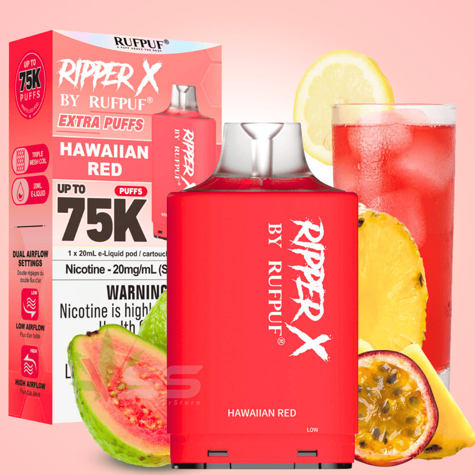 RufPuf Ripper X 75K Pod Hawaiian Red Vape SuperStore Yorkton Saskatchewan