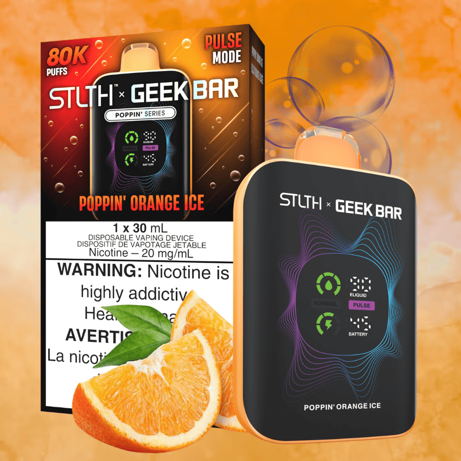 STLTH x Geek Bar 80K Disposable Vape Poppin' Orange Ice Vape SuperStore Yorkton Saskatchewan