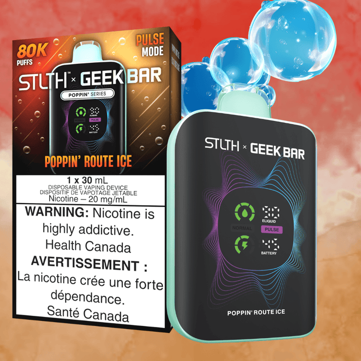 STLTH x Geek Bar 80K Disposable Vape Poppin' Route Ice Vape SuperStore Yorkton Saskatchewan
