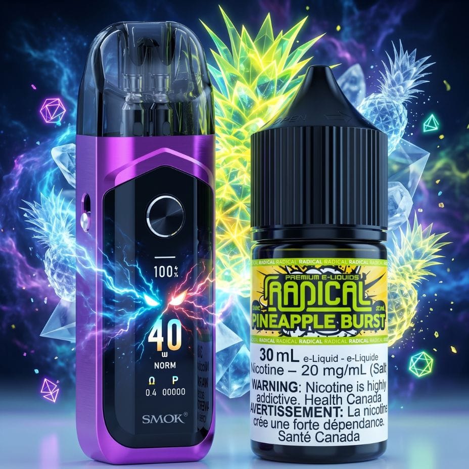 Smok Nord 6 Pod Kit and Radical Pineapple Burst Salt E-Liquid Yorkton Vape SuperStore Saskatchewan Canada