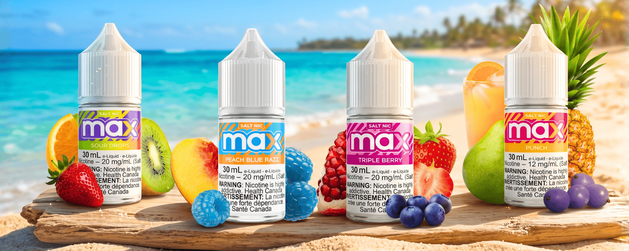 Vape Fruity Flavours in Salt Nic with Max E-Liquid at Yorkton Vape SuperStore in Saskatchewan Canada